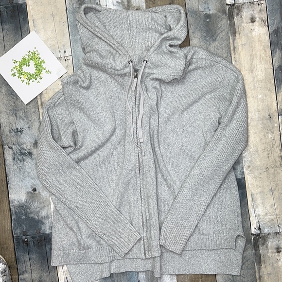 Athleta Sweaters - Athleta Hoodie Cardogan Sweater Heather Gray Size Large